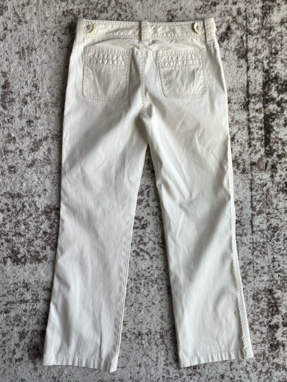 Y2K Armani Exchange Off-White Utility Cargo Pants with Yellow Accent - Picture 3 of 9
